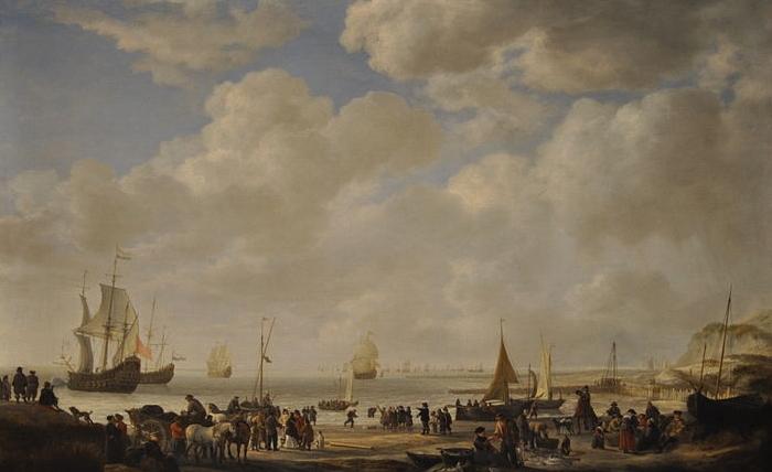 Simon de Vlieger View of a Beach oil painting image